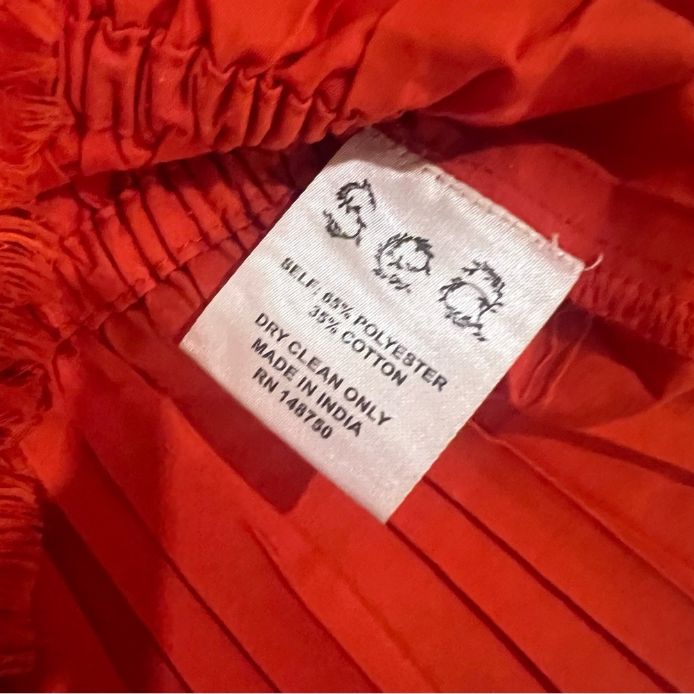 Sea New York NY Greir Gathe Poplin Top Size Small Orange/Red - Picture 7 of 8